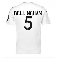 Camisa de Futebol Real Madrid Jude Bellingham #5 Equipamento Principal 2024-25 Manga Curta
